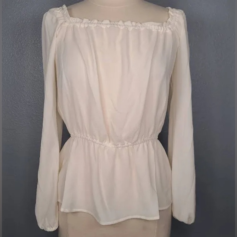 MICHAEL Michael Kors Off Shoulder White Top Women's Blouse